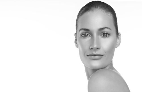 法国robertjaso超高清晰脸部美容产品商业广告黑白效果摄影图